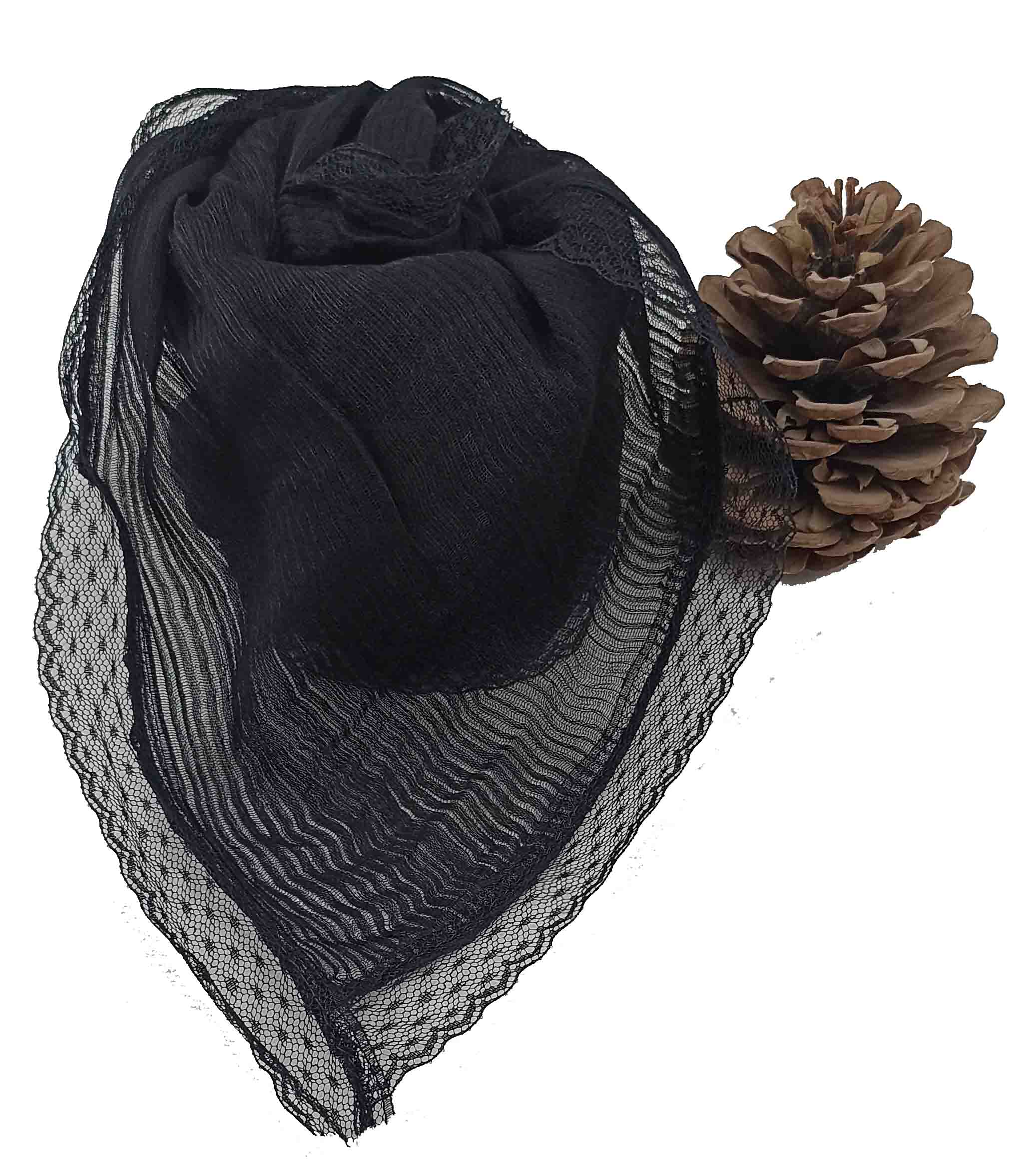 شال زنانه مدل حریر 27 - مشکی شال زنانه مدل حریر 27 - مشکی