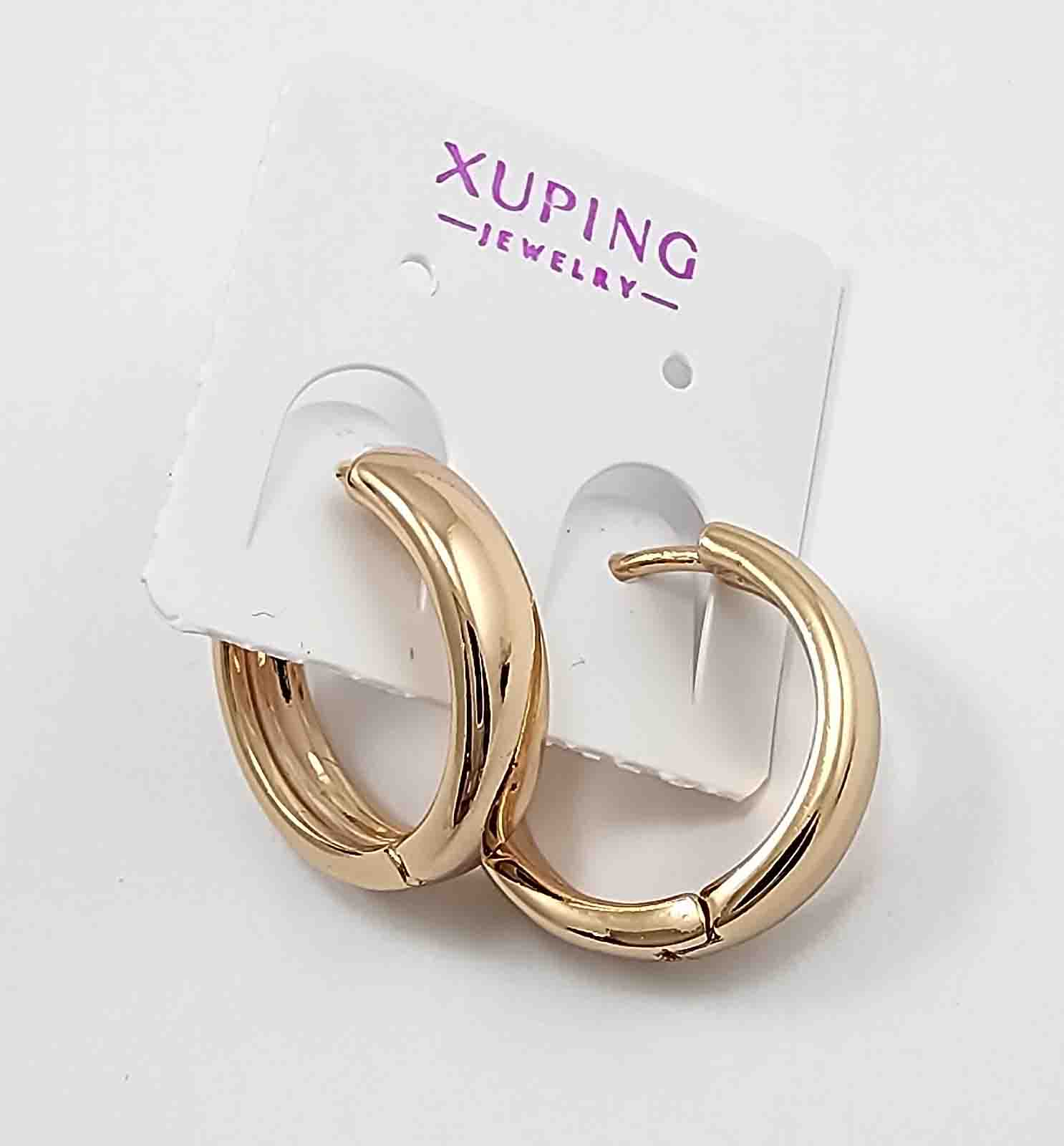 گوشواره حلقه ای کوچک طلایی ژوپینگ ساده x0104 - مدل 1 گوشواره حلقه ای کوچک طلایی ژوپینگ ساده x0104 - مدل 1