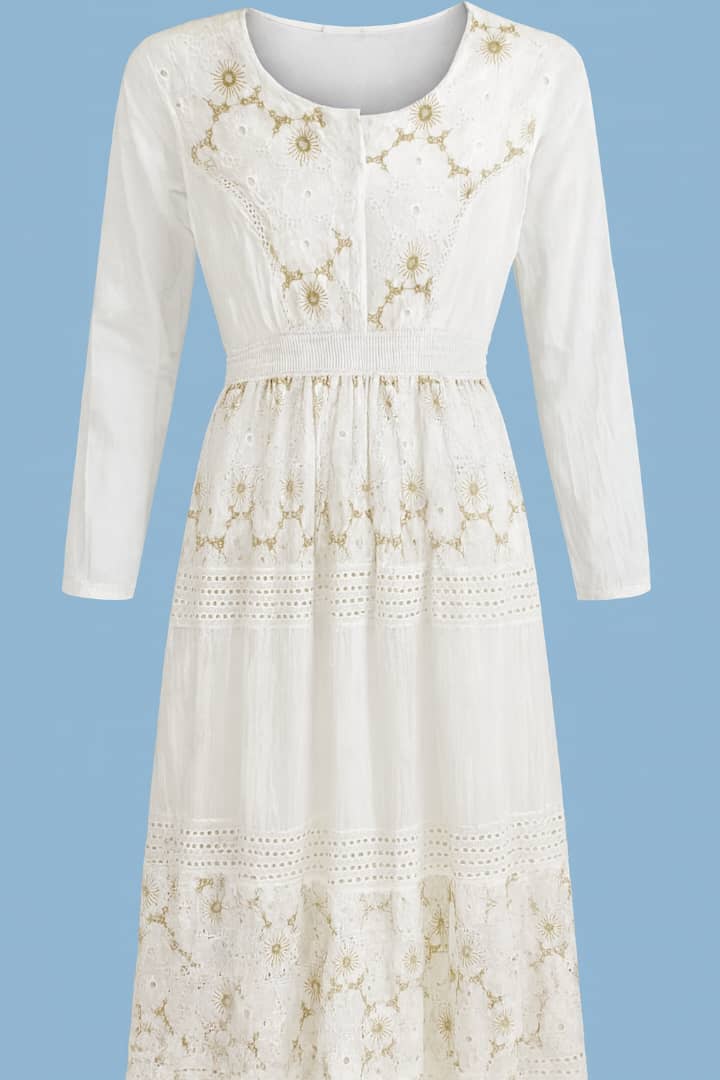 پیراهن بلند زنانه 1 - سفید