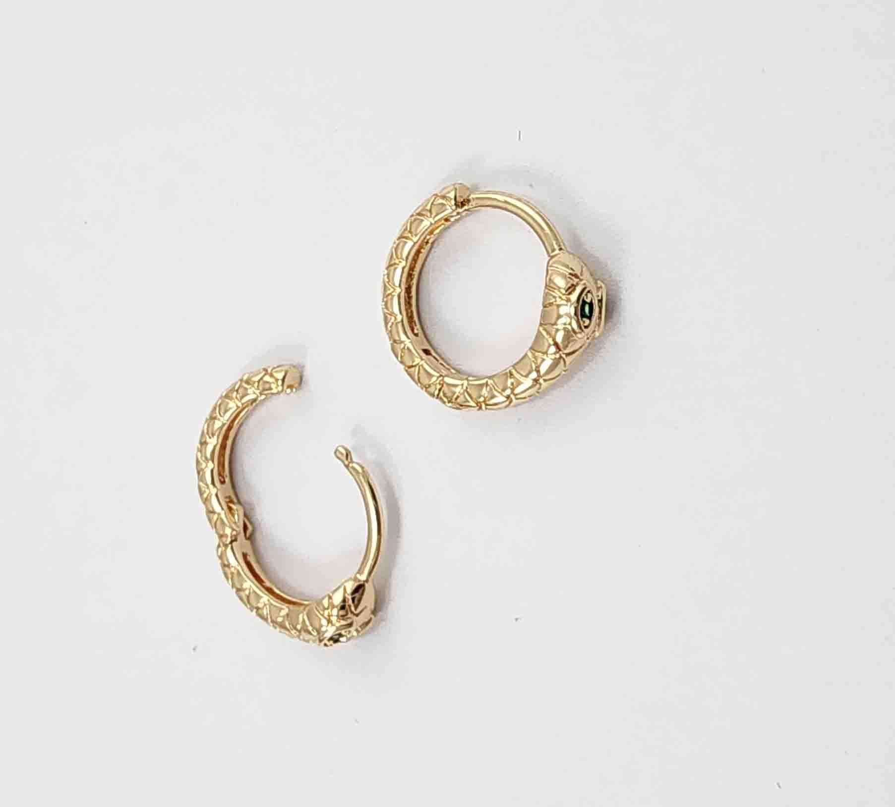 گوشواره ژوپینگ حلقه ای کوچک طرح مار x0109 - مدل 1 - تصویر 2