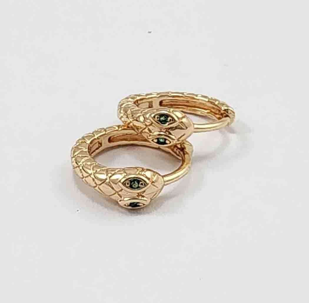 گوشواره ژوپینگ حلقه ای کوچک طرح مار x0109 - مدل 1 - تصویر 1