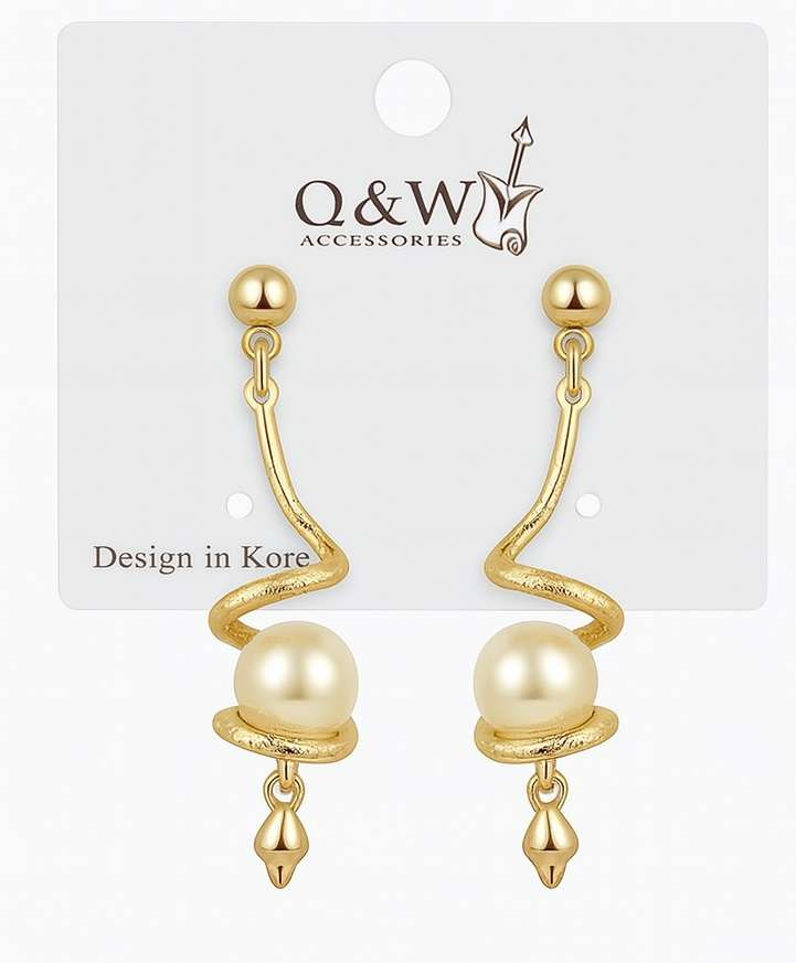 گوشواره طرح مار و مروارید 12 - مدل 1 - تصویر 1