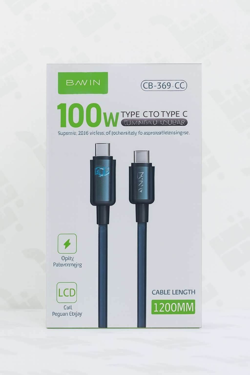 کابل شارژ100 وات USB-C به USB-C - مدل 1 - تصویر 1 کابل شارژ100 وات USB-C به USB-C - مدل 1 - تصویر 1